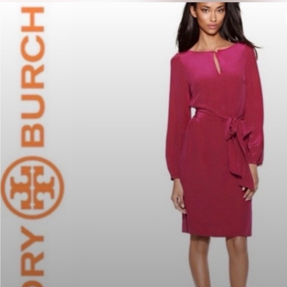 Tory Burch Magenta Silk Dress size 6